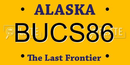 BUCS86 Alaska License Plate