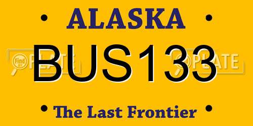 BUS133 Alaska License Plate