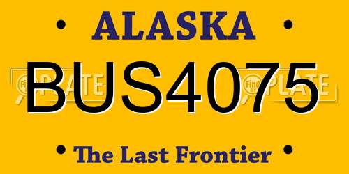 BUS4075 Alaska License Plate