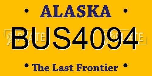BUS4094 Alaska License Plate