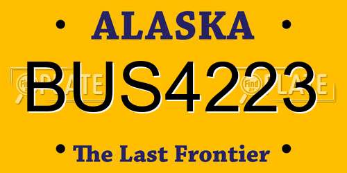 BUS4223 Alaska License Plate