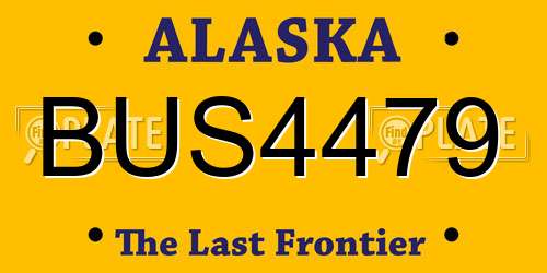 BUS4479 Alaska License Plate