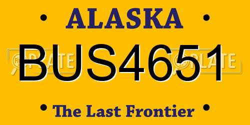 BUS4651 Alaska License Plate