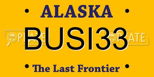 BUSI33 Alaska License Plate