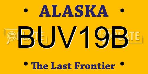 BUV19B Alaska License Plate