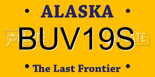 BUV19S Alaska License Plate