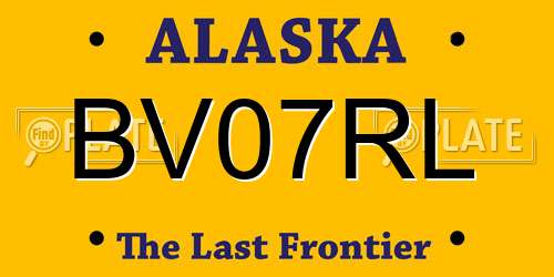 BV07RL Alaska License Plate