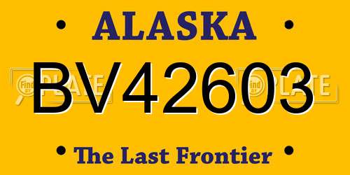 BV42603 Alaska License Plate