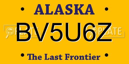 BV5U6Z Alaska License Plate