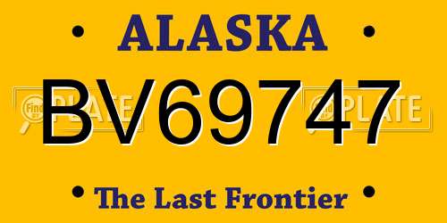BV69747 Alaska License Plate