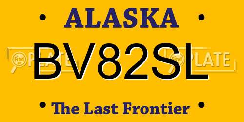 BV82SL Alaska License Plate