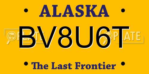 BV8U6T Alaska License Plate