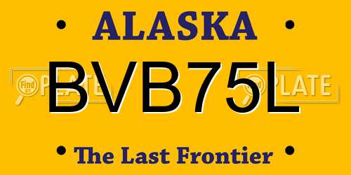BVB75L Alaska License Plate