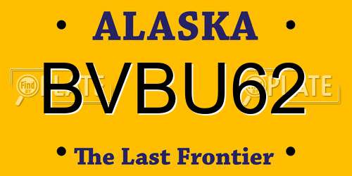 BVBU62 Alaska License Plate