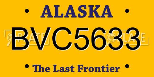 BVC5633 Alaska License Plate