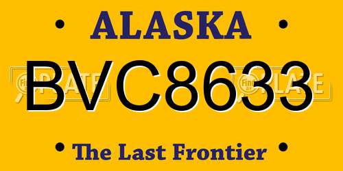 BVC8633 Alaska License Plate