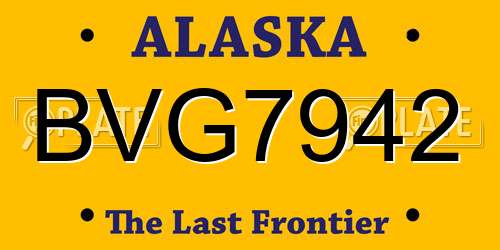 BVG7942 Alaska License Plate