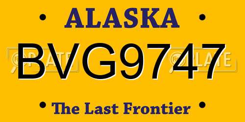 BVG9747 Alaska License Plate