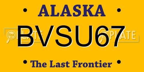 BVSU67 Alaska License Plate