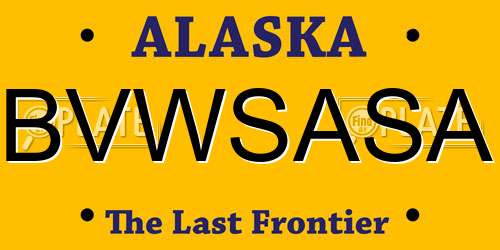 BVWSASA Alaska License Plate