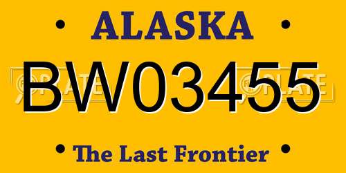 BW03455 Alaska License Plate