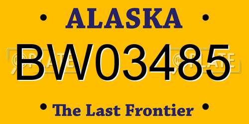 BW03485 Alaska License Plate