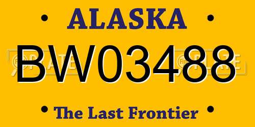 BW03488 Alaska License Plate