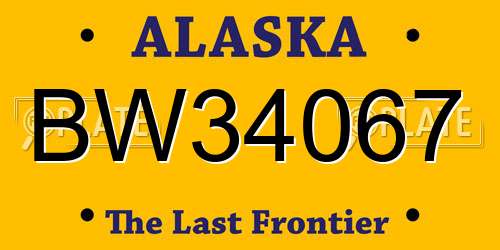 BW34067 Alaska License Plate