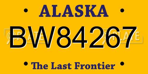 BW84267 Alaska License Plate