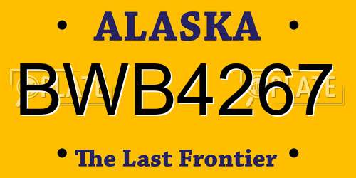 BWB4267 Alaska License Plate