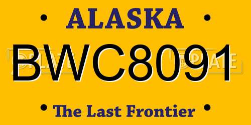 BWC8091 Alaska License Plate