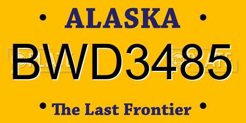 BWD3485 Alaska License Plate