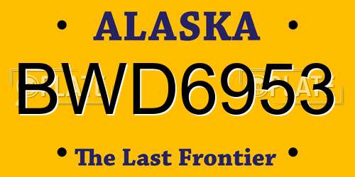 BWD6953 Alaska License Plate