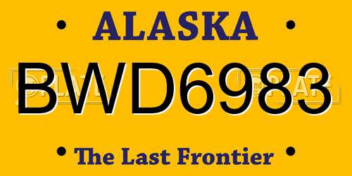 BWD6983 Alaska License Plate