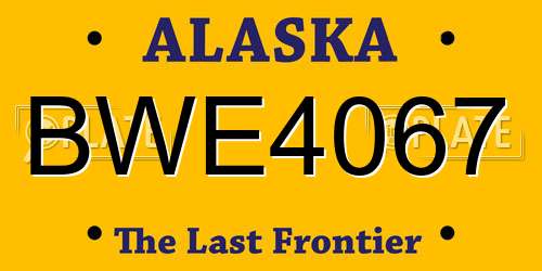 BWE4067 Alaska License Plate