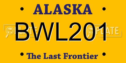 BWL201 Alaska License Plate