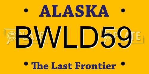 BWLD59 Alaska License Plate