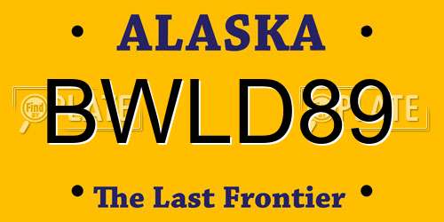 BWLD89 Alaska License Plate
