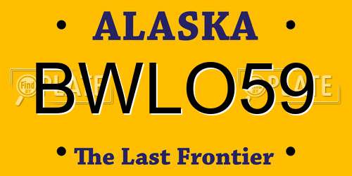 BWLO59 Alaska License Plate