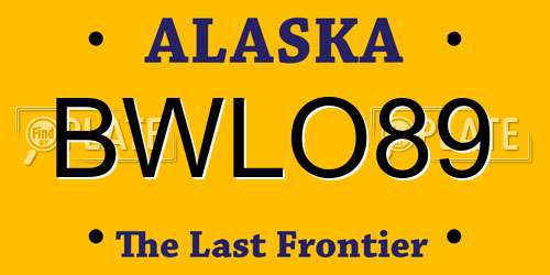 BWLO89 Alaska License Plate