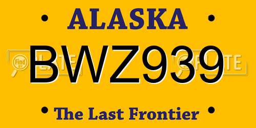 BWZ939 Alaska License Plate