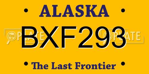 BXF293 Alaska License Plate