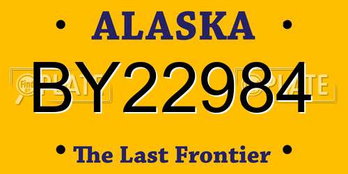 BY22984 Alaska License Plate