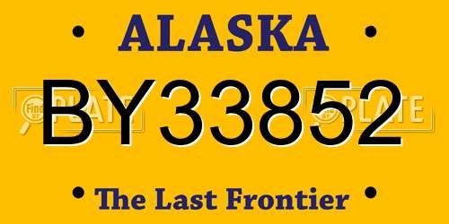 BY33852 Alaska License Plate