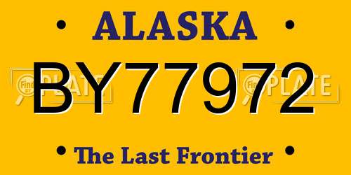 BY77972 Alaska License Plate