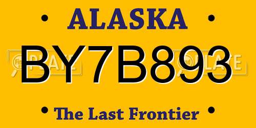 BY7B893 Alaska License Plate
