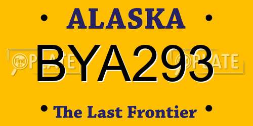 BYA293 Alaska License Plate