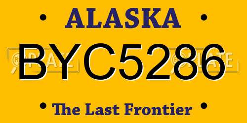 BYC5286 Alaska License Plate