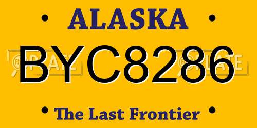 BYC8286 Alaska License Plate