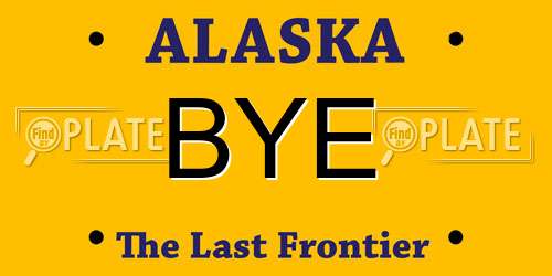 BYE Alaska License Plate